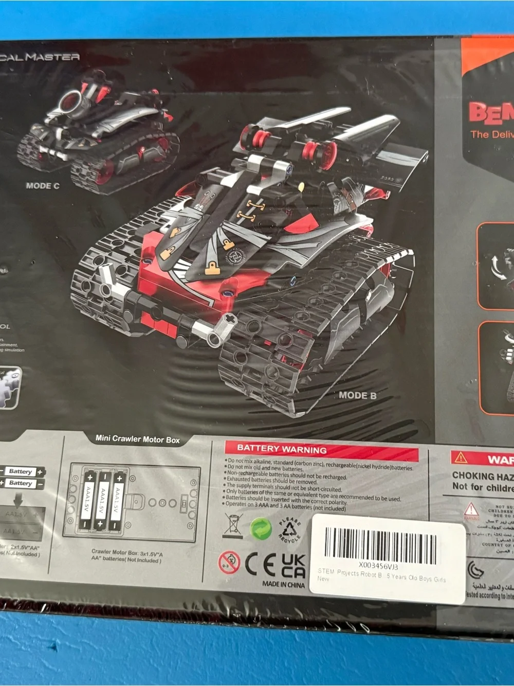 Buildable Tank-Robot Toy - Red & Black